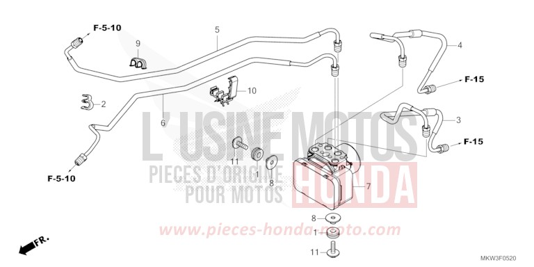 MODULATEUR ABS/TUYAU DE FREIN von NC750X Schaltgetriebe MAT JEANS BLUE MATALLIC (PB417) von 2023